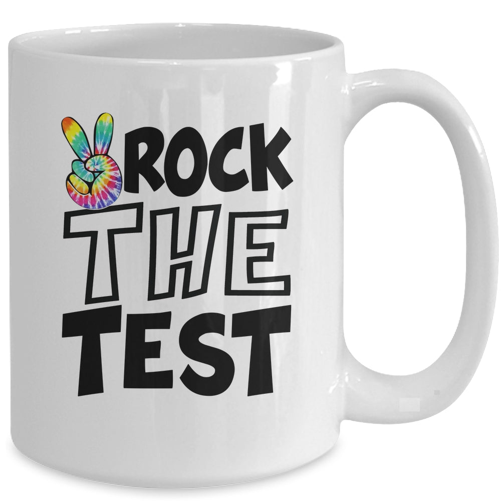 Rock The Test Teacher Test Day Testing Day Tie Dye Teacher Mug | siriusteestore