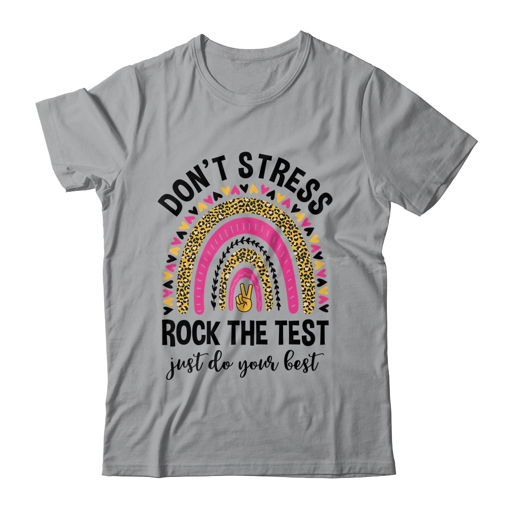 Rock The Test Test Day Teacher Testing Day Rainbow Leopard Shirt & Hoodie | siriusteestore
