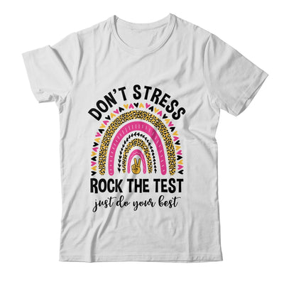 Rock The Test Test Day Teacher Testing Day Rainbow Leopard Shirt & Hoodie | siriusteestore