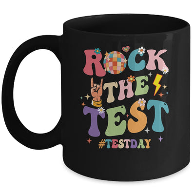 Rock The Test Testing Day Retro Motivational Teacher Student Mug | siriusteestore