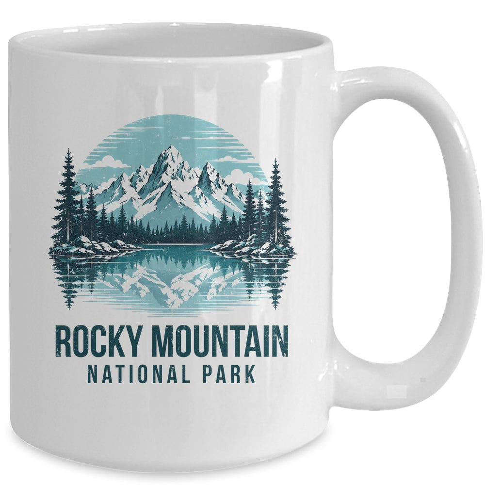 Rocky Mountain National Park Retro Mountain Lake Outdoor Hiking Mug | siriusteestore