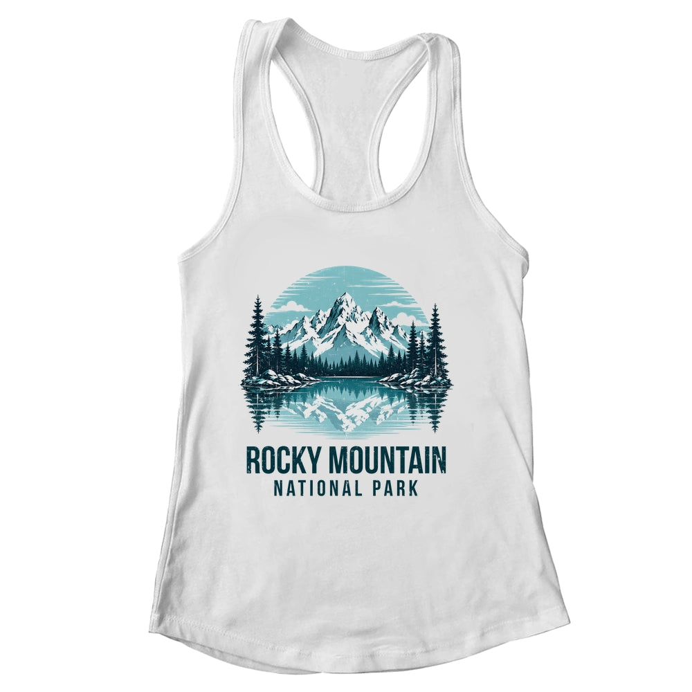 Rocky Mountain National Park Retro Mountain Lake Outdoor Hiking Shirt & Tank Top | siriusteestore