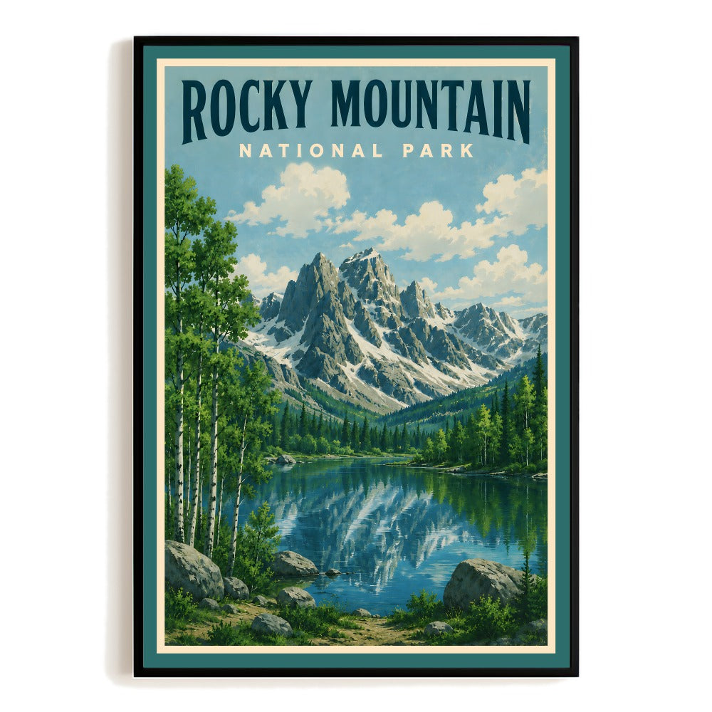 Rocky Mountain National Park Vintage Travel Poster Wall Art Decor Landscape Print Painting Picture For Home Living Room Office Bedroom Decor Unframed | siriusteestore