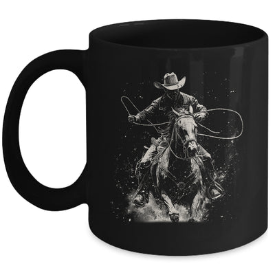 Rodeo Cowboy Dark Western Horse Vintage Art Graphic Men Mug | siriusteestore