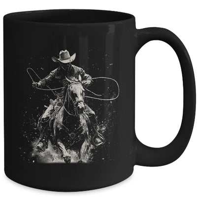 Rodeo Cowboy Dark Western Horse Vintage Art Graphic Men Mug | siriusteestore