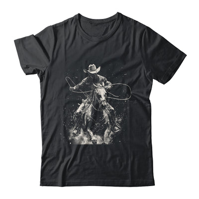 Rodeo Cowboy Dark Western Horse Vintage Art Graphic Men Shirt & Hoodie | siriusteestore