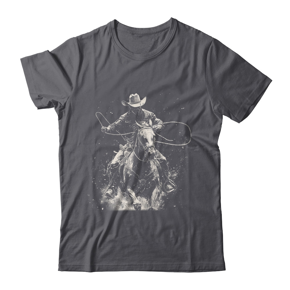 Rodeo Cowboy Dark Western Horse Vintage Art Graphic Men Shirt & Hoodie | siriusteestore