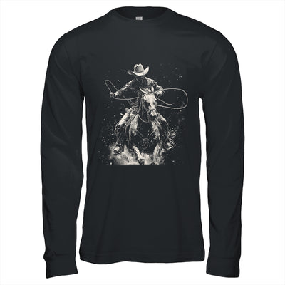 Rodeo Cowboy Dark Western Horse Vintage Art Graphic Men Shirt & Hoodie | siriusteestore