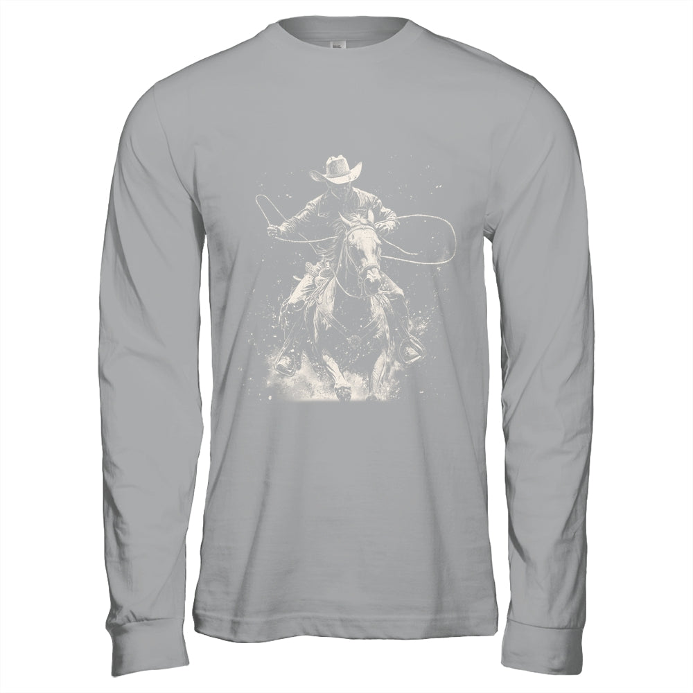 Rodeo Cowboy Dark Western Horse Vintage Art Graphic Men Shirt & Hoodie | siriusteestore