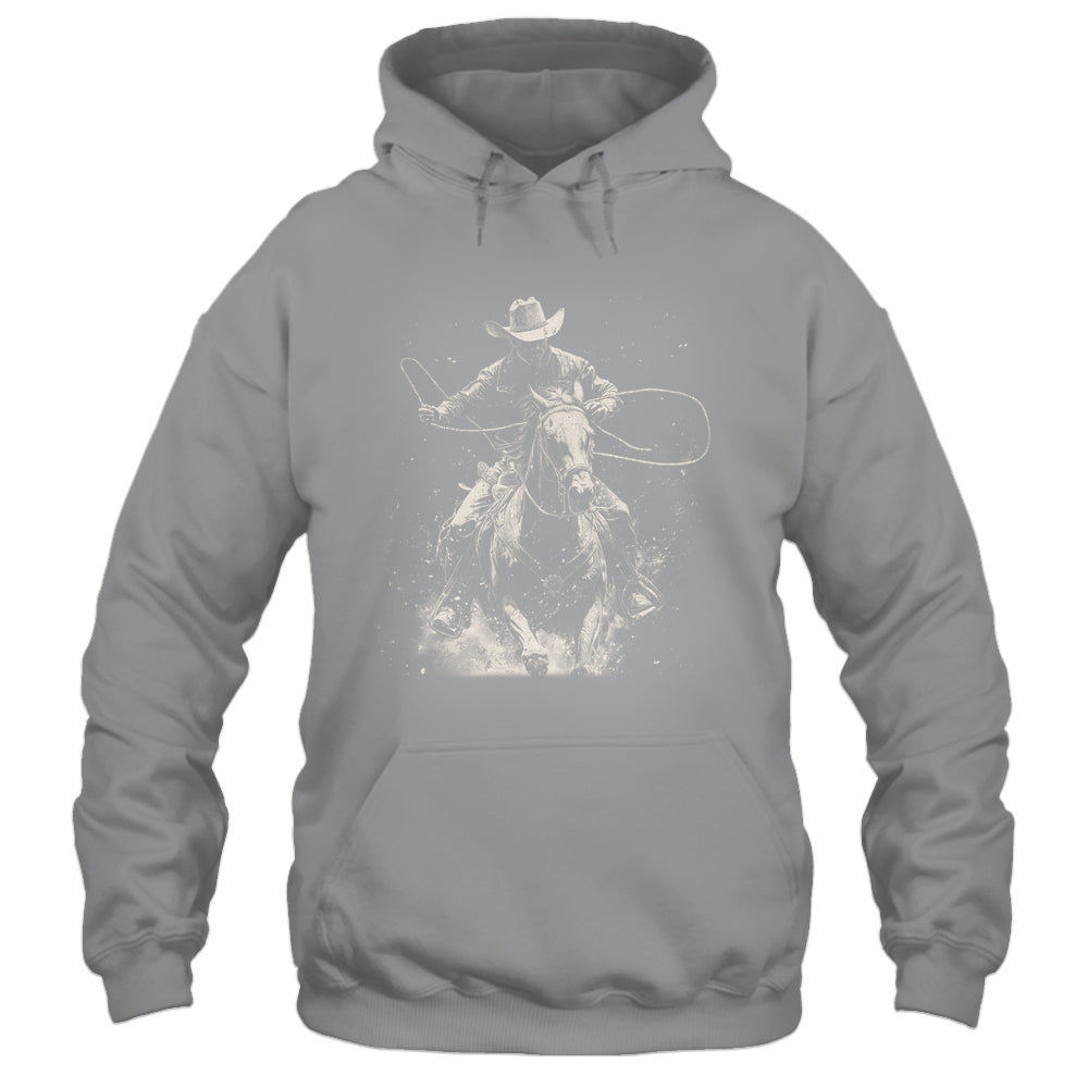 Rodeo Cowboy Dark Western Horse Vintage Art Graphic Men Shirt & Hoodie | siriusteestore