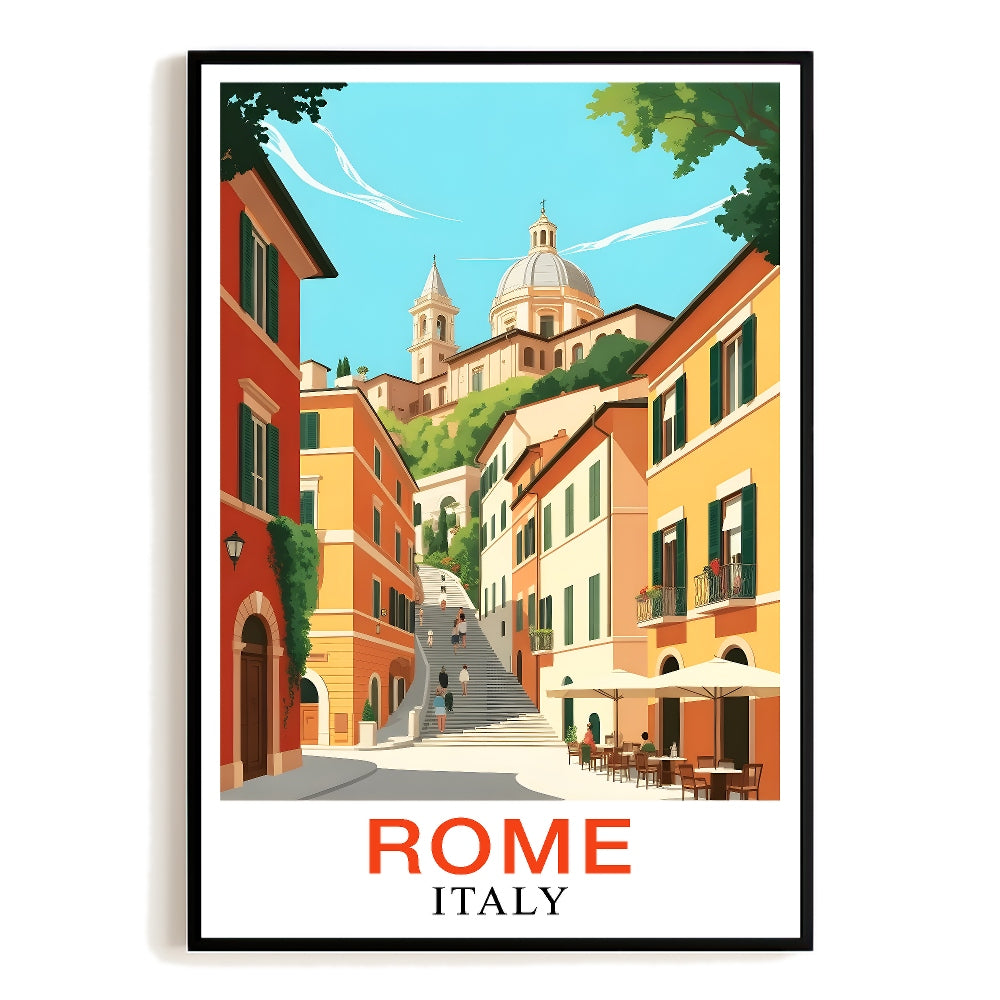 Rome Italy Print Vintage Travel Poster Architecture Italian Culture Souvenir Wall Art Landscape Painting Picture For Home Room Living Room Office Bedroom Decor Unframed | siriusteestore