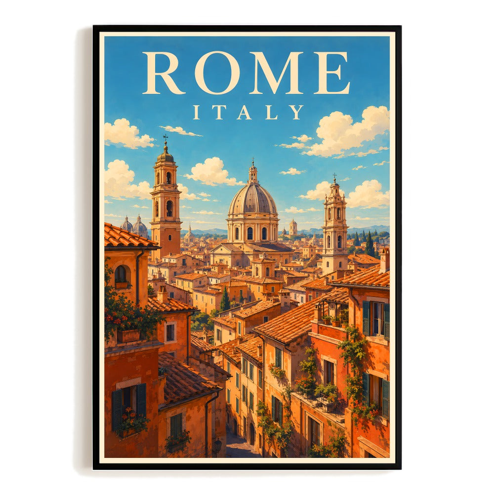 Rome Italy Travel Poster Vintage Cityscape European Souvenir Gift Wall Art Decor Landscape Print Painting Picture For Home Living Room Office Bedroom Decor Unframed | siriusteestore