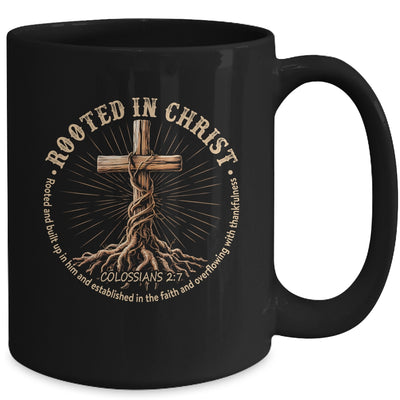 Rooted In Christ Jesus Christian For Men Women Cross Faith Mug | siriusteestore
