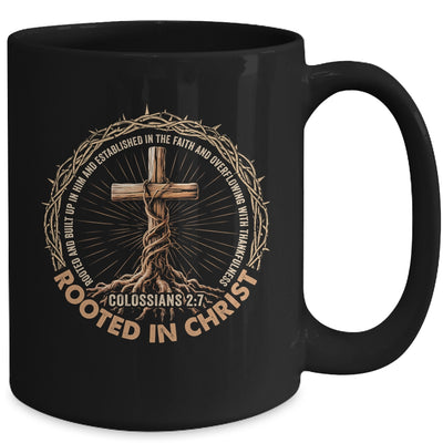 Rooted In Christ Jesus Religious Christian Cross Men Women Mug | siriusteestore