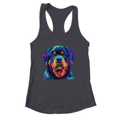 Rottweiler Dog Colorful Face Dog Lover Men Women Shirt & Tank Top | siriusteestore