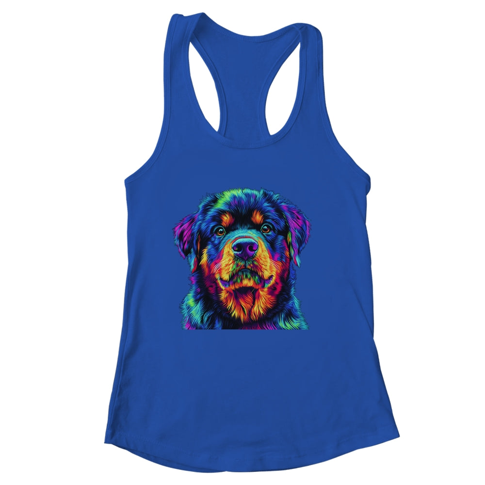 Rottweiler Dog Colorful Face Dog Lover Men Women Shirt & Tank Top | siriusteestore
