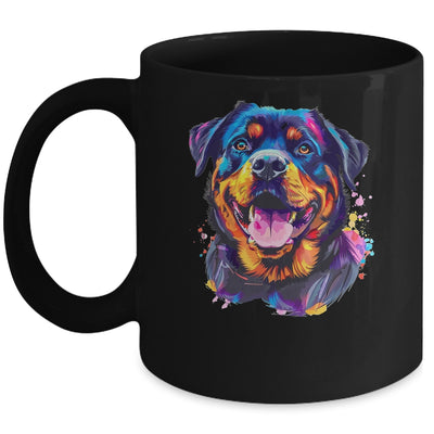 Rottweiler Mom Lover Puppy Dog Watercolor Tie Dye Painting Mug | siriusteestore
