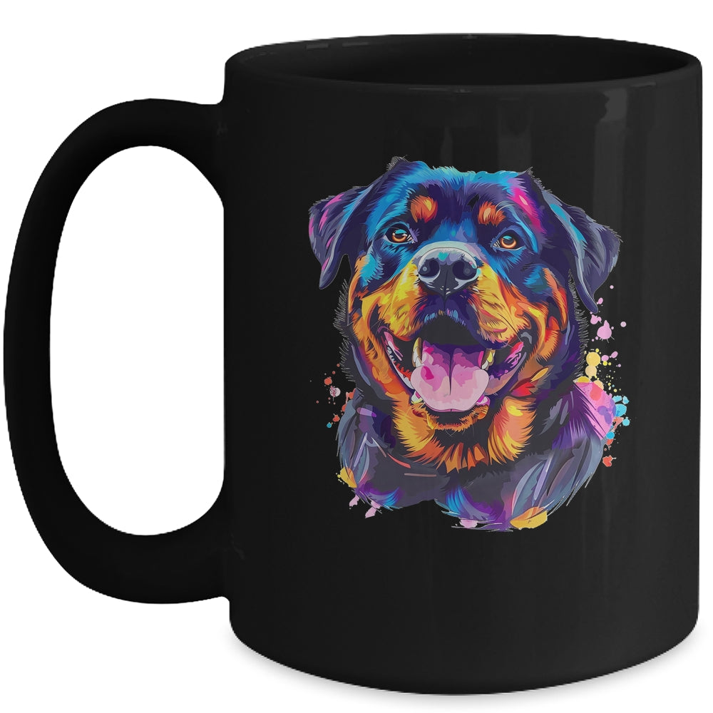 Rottweiler Mom Lover Puppy Dog Watercolor Tie Dye Painting Mug | siriusteestore