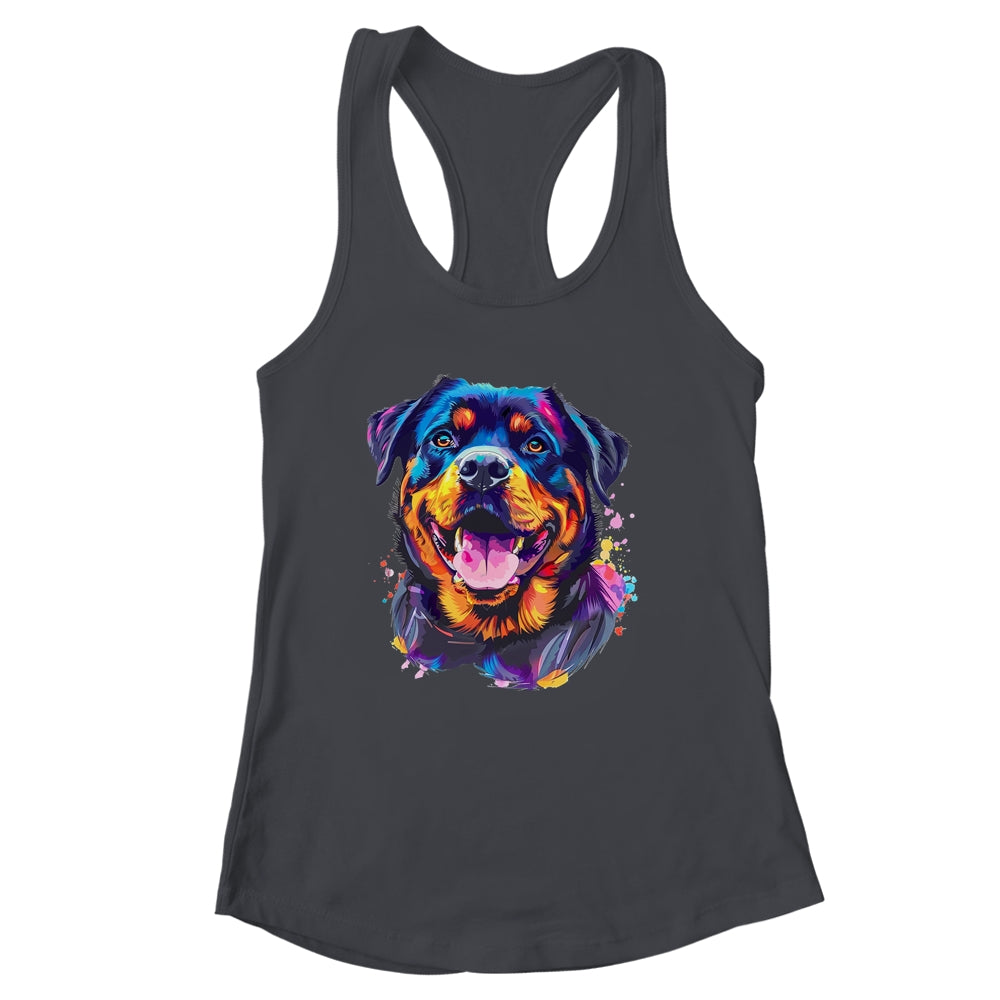 Rottweiler Mom Lover Puppy Dog Watercolor Tie Dye Painting Shirt & Tank Top | siriusteestore