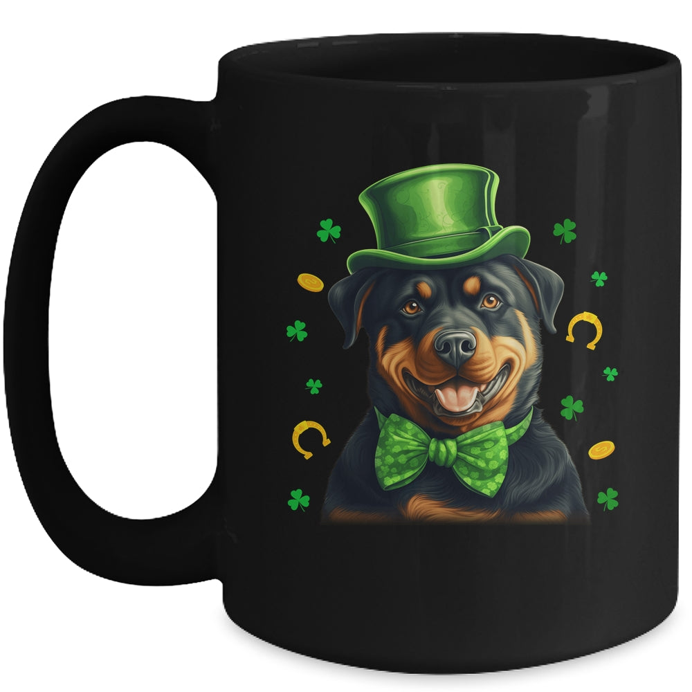 Rottweiler St Patricks Day Leprechaun Shamrock Irish Mug | siriusteestore