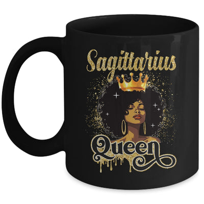 Sagittarius Queen Birthday Afro Girls Black Zodiac Birthday Mug | siriusteestore