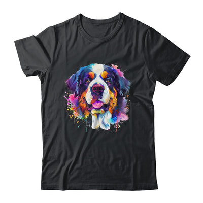 Saint Bernard Mom Lover Puppy Dog Watercolor Tie Dye Painting Shirt & Tank Top | siriusteestore