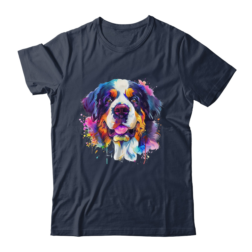 Saint Bernard Mom Lover Puppy Dog Watercolor Tie Dye Painting Shirt & Tank Top | siriusteestore