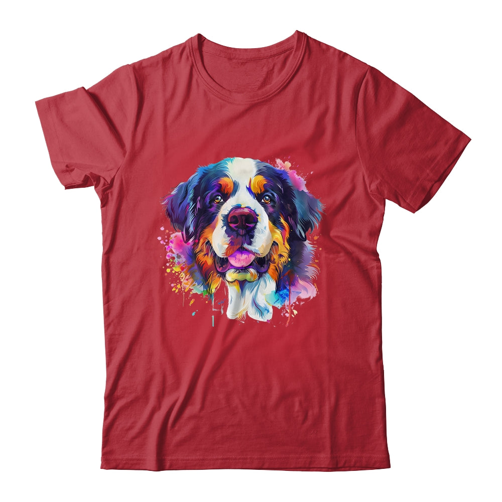 Saint Bernard Mom Lover Puppy Dog Watercolor Tie Dye Painting Shirt & Tank Top | siriusteestore