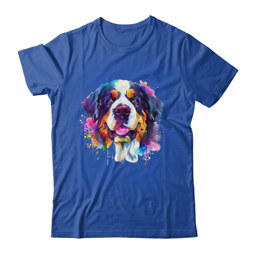 Saint Bernard Mom Lover Puppy Dog Watercolor Tie Dye Painting Shirt & Tank Top | siriusteestore