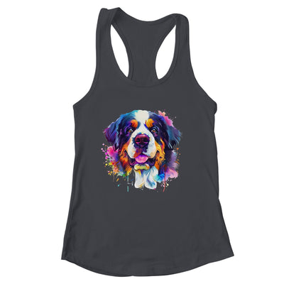 Saint Bernard Mom Lover Puppy Dog Watercolor Tie Dye Painting Shirt & Tank Top | siriusteestore