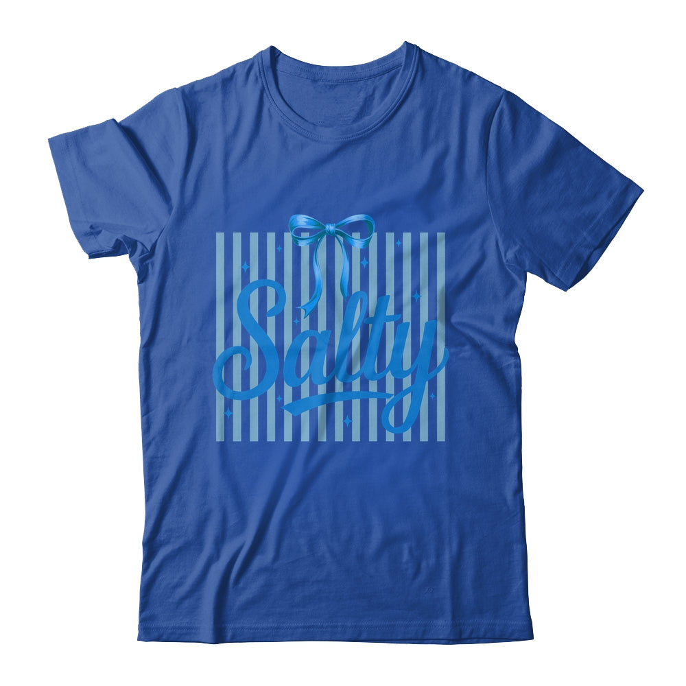 Salty Women Blue Stripes Bow Retro Summer Outfit Beach Vibes Shirt & Tank Top | siriusteestore