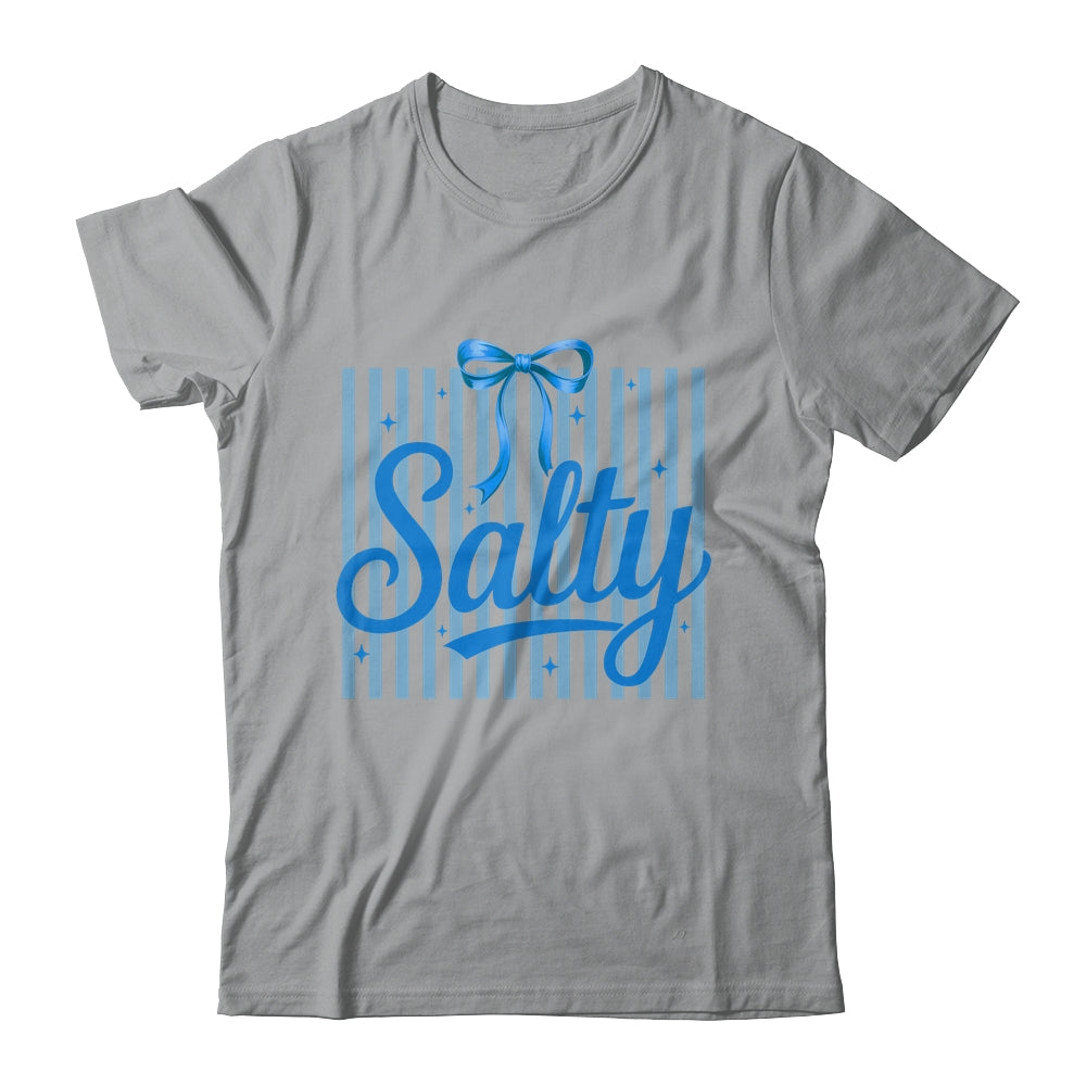 Salty Women Blue Stripes Bow Retro Summer Outfit Beach Vibes Shirt & Tank Top | siriusteestore