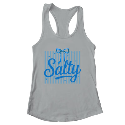 Salty Women Blue Stripes Bow Retro Summer Outfit Beach Vibes Shirt & Tank Top | siriusteestore