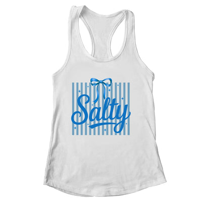 Salty Women Blue Stripes Bow Retro Summer Outfit Beach Vibes Shirt & Tank Top | siriusteestore