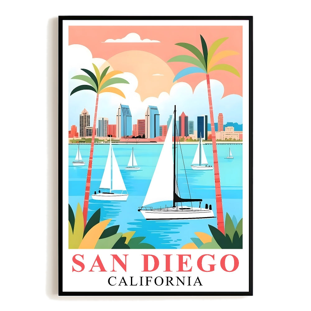 San Diego Travel Print Poster California Balboa Park Souvenir Wall Art Landscape Picture Suitable For Home Room Living Room Office Bedroom Decor Unframed | siriusteestore