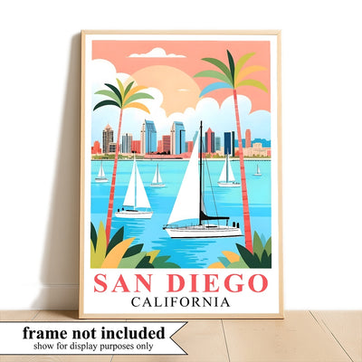 San Diego Travel Print Poster California Balboa Park Souvenir Wall Art Landscape Picture Suitable For Home Room Living Room Office Bedroom Decor Unframed | siriusteestore