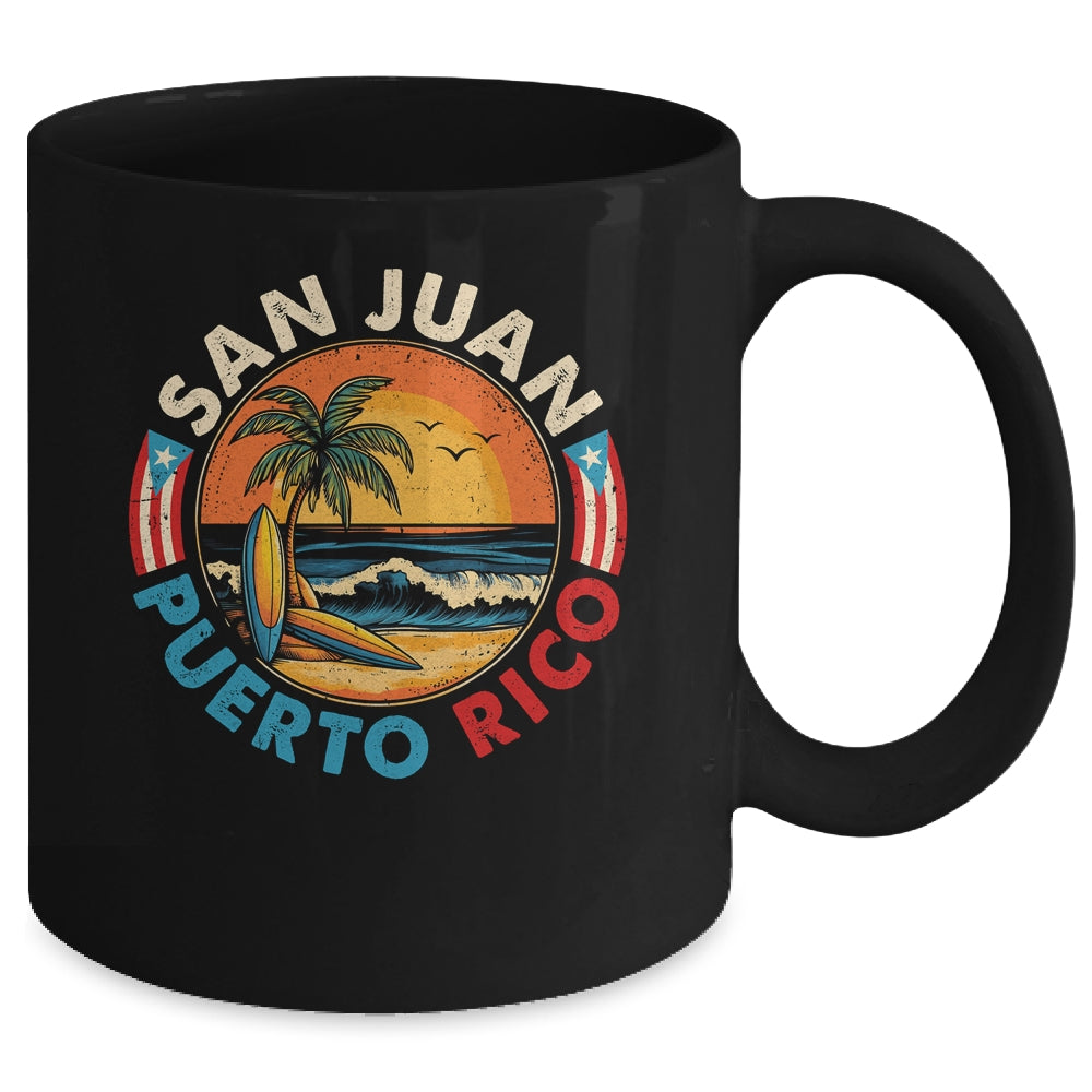 San Juan Puerto Rico Beach Retro Vintage 70s Sunset Summer Mug | siriusteestore
