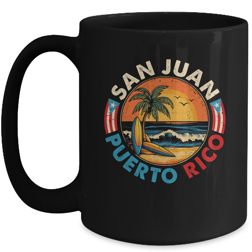 San Juan Puerto Rico Beach Retro Vintage 70s Sunset Summer Mug | siriusteestore