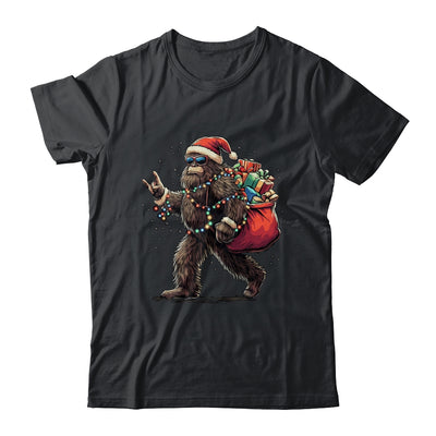 Santa Bigfoot Christmas Lights Funny Sasquatch Believe Shirt & Sweatshirt | siriusteestore