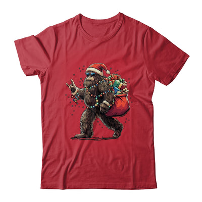 Santa Bigfoot Christmas Lights Funny Sasquatch Believe Shirt & Sweatshirt | siriusteestore