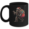 Santa Bigfoot Christmas Lights Funny Sasquatch Believe Mug | siriusteestore