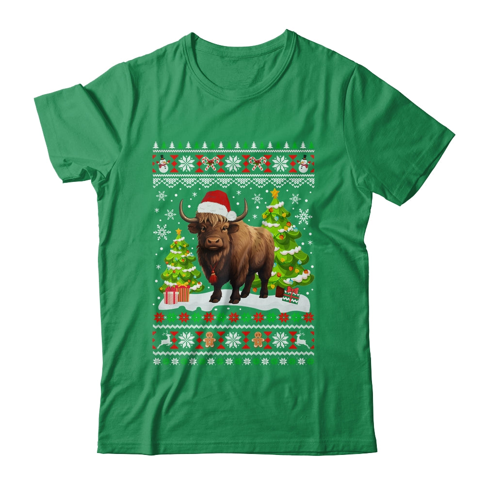 Santa Bison Animal Xmas Lighting Ugly Bison Christmas Shirt & Sweatshirt | siriusteestore