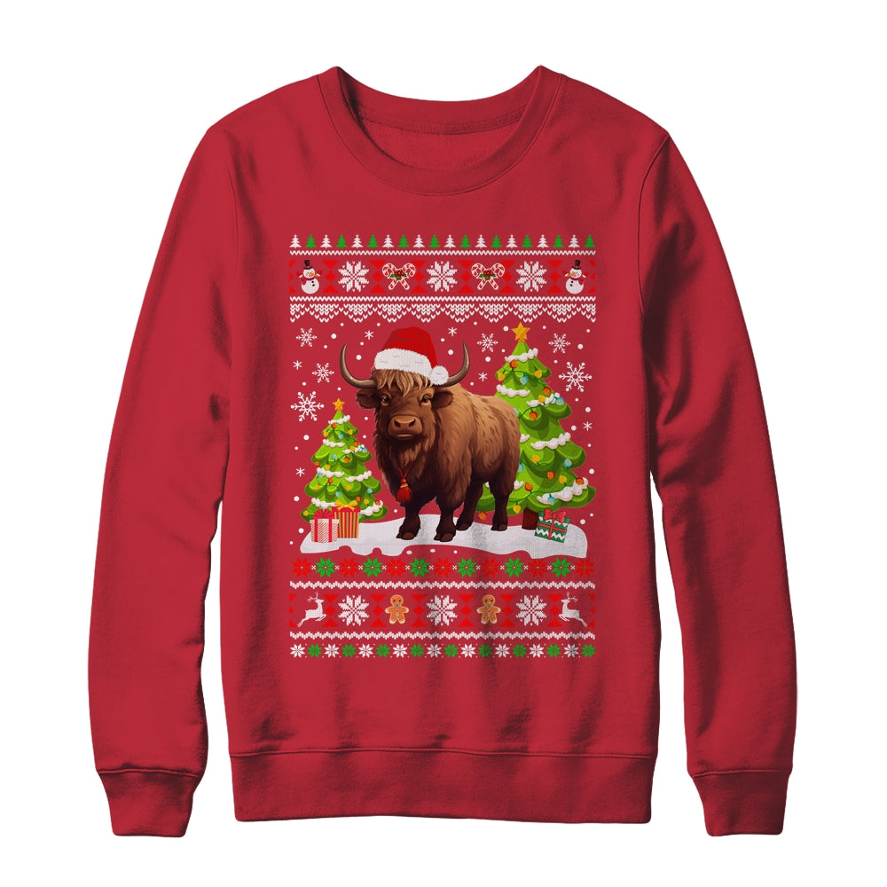 Santa Bison Animal Xmas Lighting Ugly Bison Christmas Shirt & Sweatshirt | siriusteestore