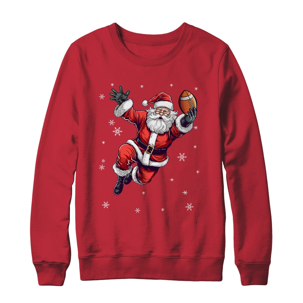 Santa Christmas Football Santa Playing Football Men Women Shirt & Sweatshirt | siriusteestore