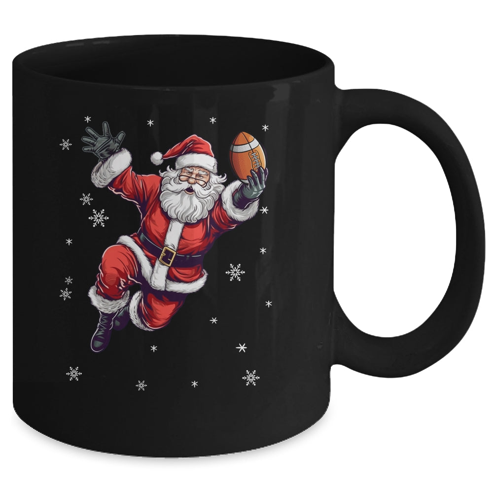 Santa Christmas Football Santa Playing Football Men Women Mug | siriusteestore