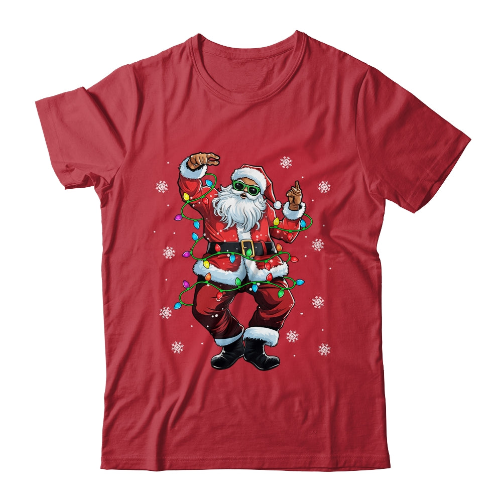 Santa Claus Black Christmas Afro African American Xmas Shirt & Sweatshirt | siriusteestore