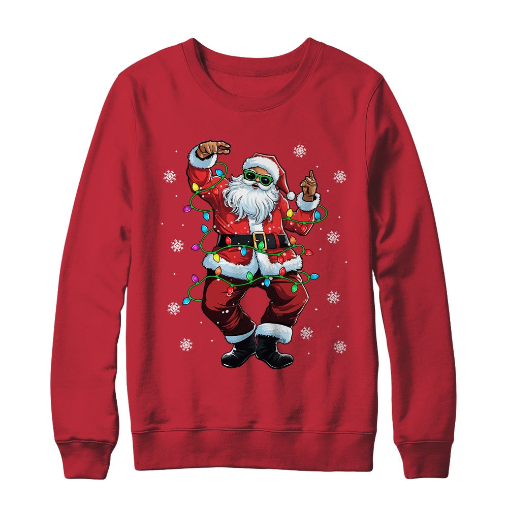 Santa Claus Black Christmas Afro African American Xmas Shirt & Sweatshirt | siriusteestore