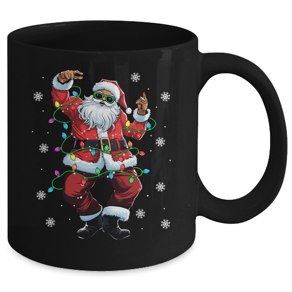 Santa Claus Black Christmas Afro African American Xmas Mug | siriusteestore