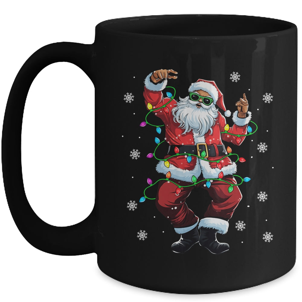 Santa Claus Black Christmas Afro African American Xmas Mug | siriusteestore