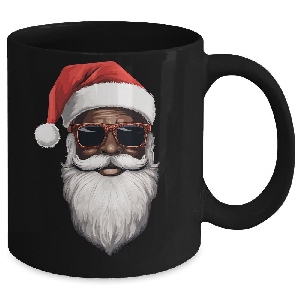 Santa Claus Black Xmas Santa Afro African American Christmas Mug | siriusteestore